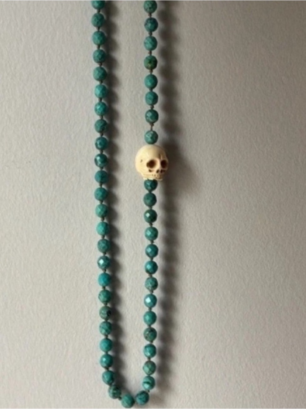 Victoria Cunningham Turquoise Necklace Mammoth Skull Pendant